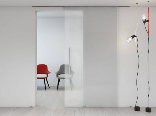 Foto 2 de puerta corredera de la marca Klein, modelo Unikglass+, en cristalería JCD de Madrid