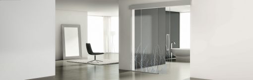 Foto 1 de puerta corredera de la marca Profiltek, modelo Luxor, en cristalería JCD de Madrid